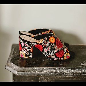 Sole Society | Sian Embroidered Block Heel Mules